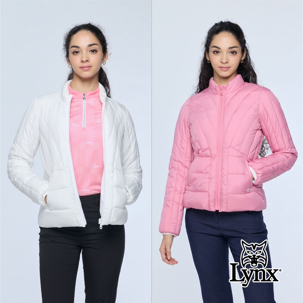 【Lynx Golf】女款杜邦科技羽絨保暖立領長袖外套/高爾夫球(二色) (白色)