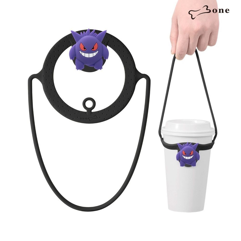 【Bone 蹦克】(兩入組) 寶可夢款環保杯綁 飲料提袋 環保矽膠飲料袋 (耿鬼)