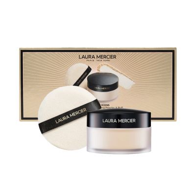Laura Mercier 蘿拉蜜思 HO25 甜漾聖誕 限量煥顏透明蜜粉組-煥顏透明蜜粉 29g+天鵝絨粉撲(中型) 公司貨