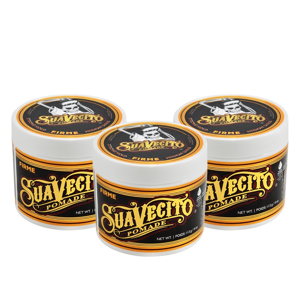 美國 SuaVecito 強力款水洗式髮油 113g 超值三入組 Firme Hold Pomade 總代理公司貨