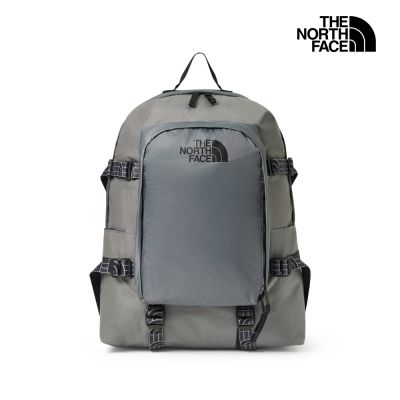 【The North Face 官方旗艦】 北面男女款灰色休閒後背包｜8DJJ0UZ 筆電包/登山包