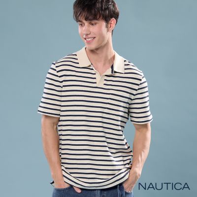 Nautica條紋口袋POLO衫