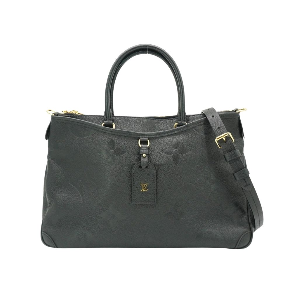 二手品 Louis Vuitton LV路易威登 Trianon MM 壓紋牛皮手提/肩背兩用包(M46487-黑)