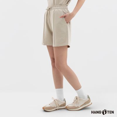 Hang Ten-女裝-毛圈布抽繩短褲-杏色