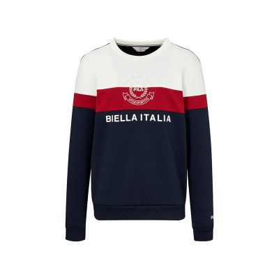 FILA 男長袖圓領T恤-丈青 1TEA-5703-NV