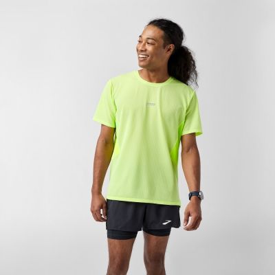 BROOKS 男 High Point 高峰短袖上衣 2.0 豔陽紅/夜光黃(211566786)