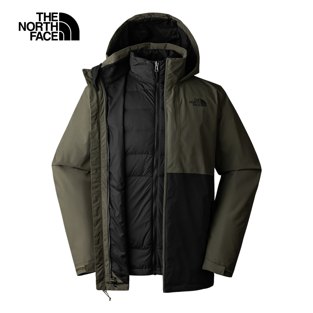 The North Face 官方旗艦】北面男款綠黑拼接DryVent防水透氣連帽