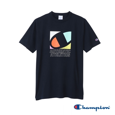 Champion 官方直營-男款 百搭休閒LOGO短袖TEE(深藍)