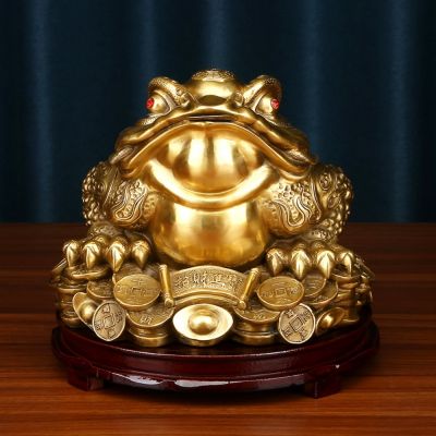 金蟾擺件（大號） 三足金蟾蜍招財鎮宅風水擺件前台收銀裝飾公司店鋪