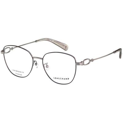 LONGCHAMP 純鈦 光學眼鏡(黑色配銀色)LO2544LB