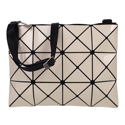 ISSEY MIYAKE  BAOBAO 幾何方格3X4肩斜背包(米)亮面