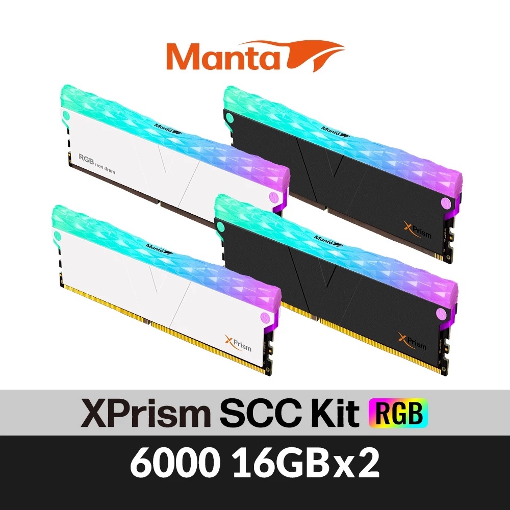 v-color全何Manta Xsky系列DDR5 6000 32G(16GX2) AMD EXPO 黑RGB SCC