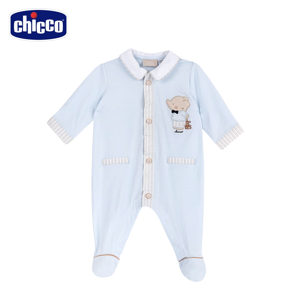 chicco官方直營-小象校園-有領繡圖前開長袖兔裝