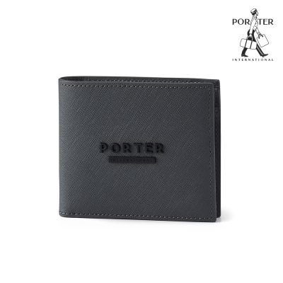 PORTER INTERNATIONAL - 細膩韌性DEFINE真皮雙折零錢短夾 - 沉靜灰