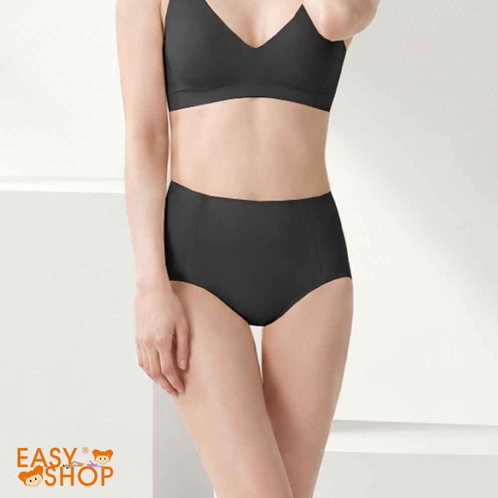 [限時！請選5件$588]EASY SHOP-爆款新品！莫代爾面膜褲/氣質蕾絲內褲(20款任選) (柔感褲中腰三角褲-黑)
