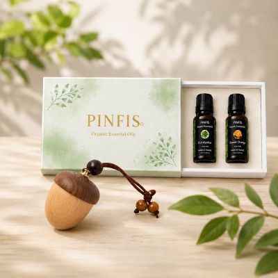 【PINFIS 品菲特】法國有機精油 情境香氛2入禮盒+松果擴香器