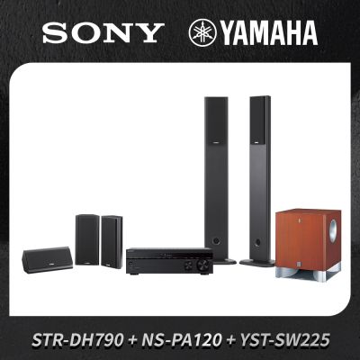 SONY 索尼 STR-DH790 組合式音響組，搭配 Wharfedale 12.1 書架喇叭、12.3 落地喇叭及 12.CS 中置喇叭，打造專業家庭劇院體驗。支援藍芽無線播放，單曲模式享受高品質音樂。喇叭提供黑色系與胡桃木色系選擇，中國原產地製造，享 1 年保固。完美適合電影與音樂愛好者，提升居家娛樂空間。