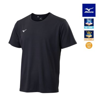 MIZUNO美津濃 LOGO短袖T恤上衣 黑 32TAC01109