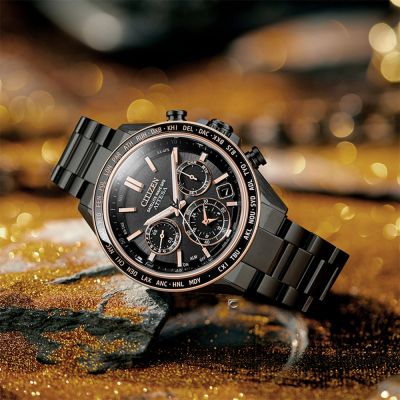 CITIZEN 星辰 ATTESA GPS 對時 光動能腕錶 男錶 手錶 鈦金屬錶 聖誕節 禮物-44.6mm黑 CC4074-61W