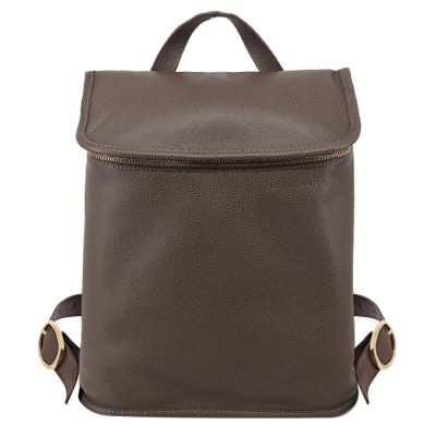LONGCHAMP LE FOULONNÉ系列牛皮後背包(駝灰)