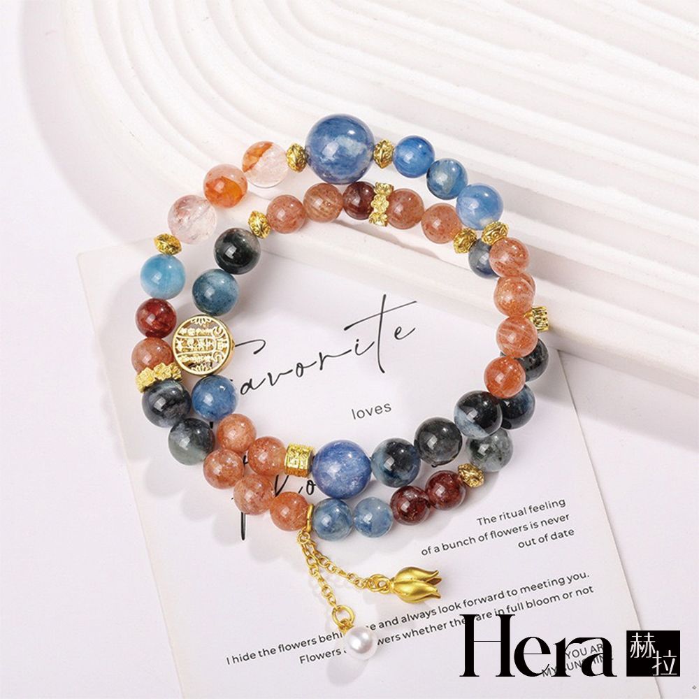 【HERA 赫拉】天然藍晶石金太陽宮廷夜宴雙圈手串 H115062607
