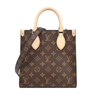 LOUIS VUITTON路易威登 Louis Vuitton Sac Plat BB Monogram帆布手提/斜背包(卡其)M46265