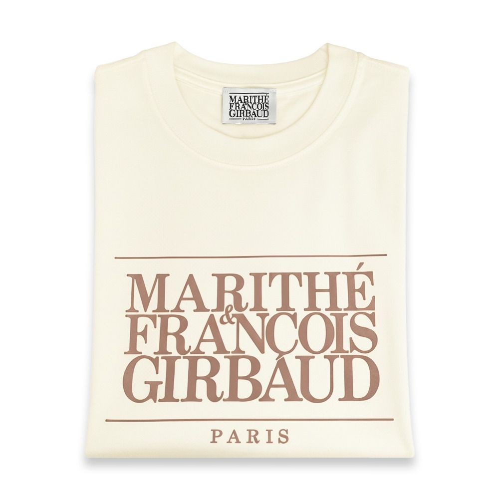 MARITHÉ FRANÇOIS GIRBAUD經典短袖T恤(中性款)多款 (淺米色-奶茶字)