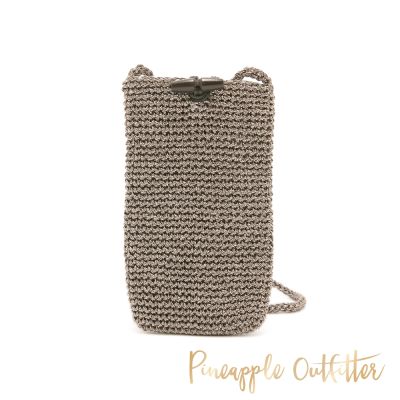 Pineapple Outfitter-簡約個性編織斜背手機包-金色