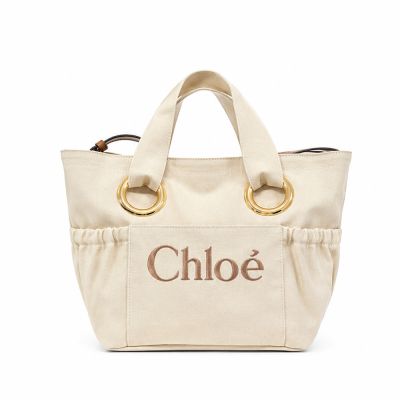 Chloe  經典刺繡LOGO帆布托特包/後背包(任選)