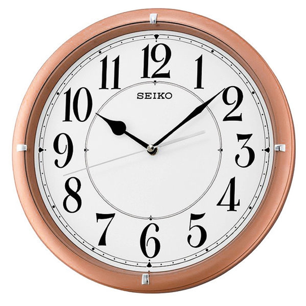 SEIKO 日本精工 滑動式秒針 靜音掛鐘(QXA637P)-粉-白/31cm