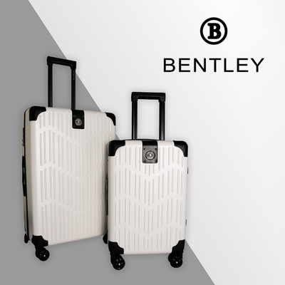 BENTLEY 26吋+20吋 PC+ABS 輕量家徽行李箱 二件組-象牙白