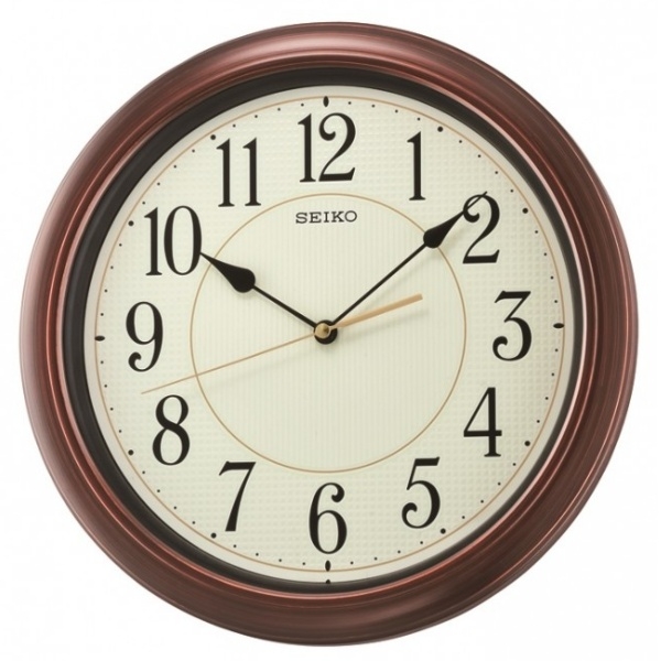 SEIKO 日本精工仿木紋滑動式秒針靜音掛鐘時鐘(QXA616B)-咖啡/32.cm