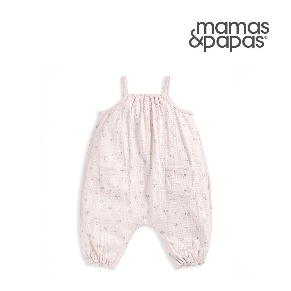 Mamas&Papas 杏霧小藍花-細肩帶連身寬褲