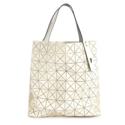 ISSEY MIYAKE 三宅一生BAOBAO PRISM PLUS 霧面方格8x8手提包-象牙白色
