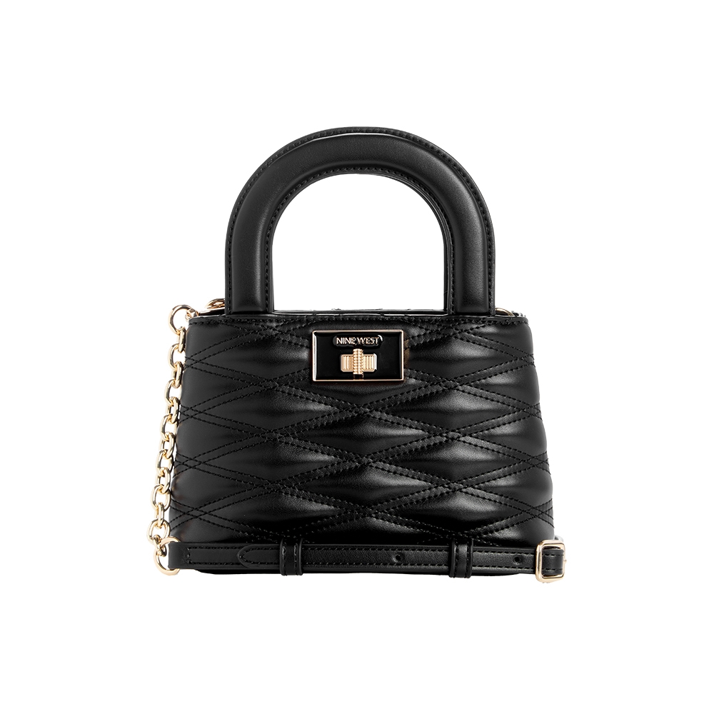 NINE WEST AVIVA 絎縫手提斜背包-黑色(140876)