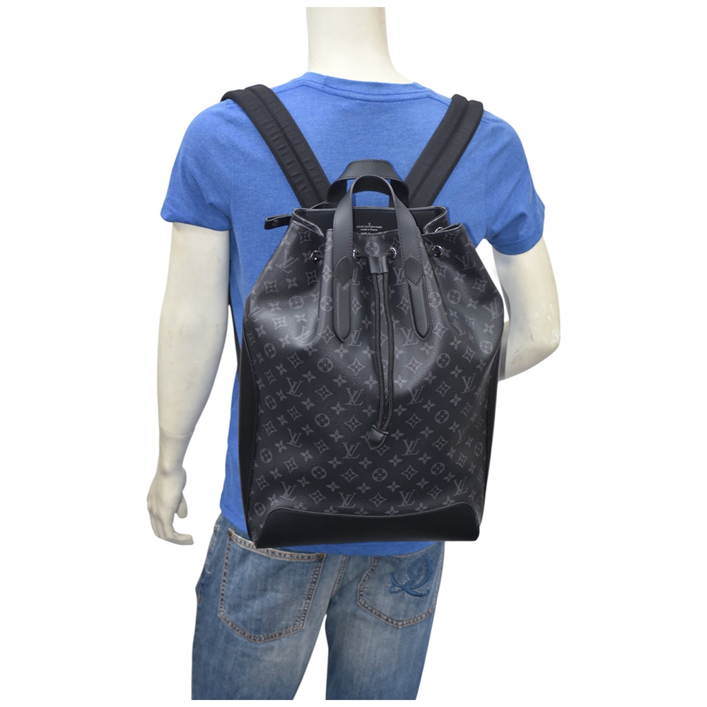 LV M40527 Backpack Explorer 經典Monogram塗層帆布牛皮水桶包/後背包