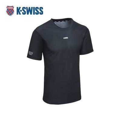 K-SWISS 排汗T恤 26SS PF TEE 11 M 吸濕排汗 短上衣 男短袖上衣 黑色 1013696-008