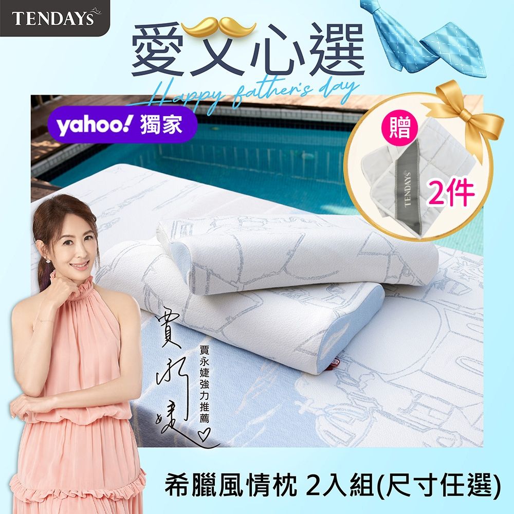 TENDAYS希臘風情紓壓枕 2入組(7/8/9/10cm高可選)