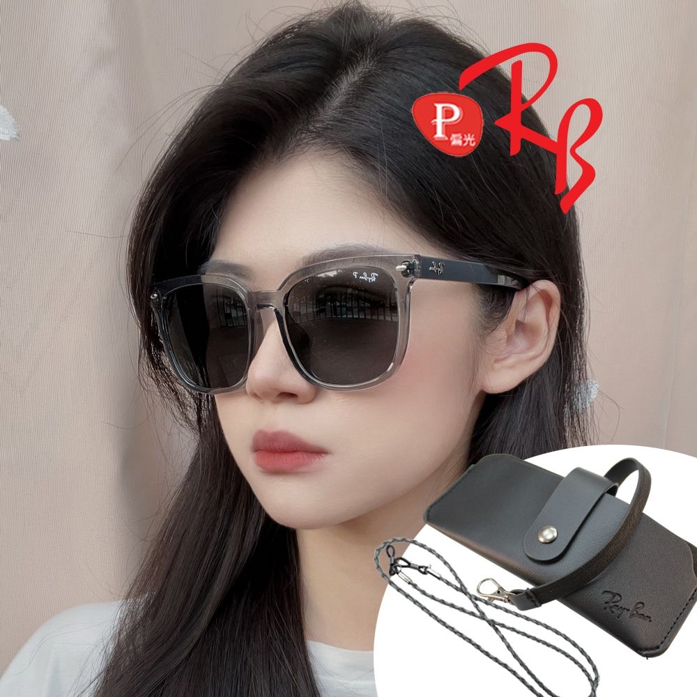 RayBan 雷朋 亞洲版 大鏡面偏光太陽眼鏡 RB4401D 659981 透灰框深灰偏光鏡片 公司貨(贈RAYBAN眼鏡掛袋)