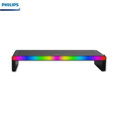 PHILIPS 飛利浦 PHILIPS｜SPA6500 全方位整合喇叭×快充×藍牙×HUB×麥克風×RGB燈光的螢幕支架