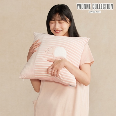 YVONNE 以旺傢飾 馬來貘方形抱枕（45x45公分）-貝殼粉