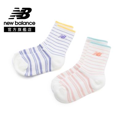 【New Balance】條紋中筒襪(2入)_中性_紫藍色/蜜桃橘_LAS60122AS1