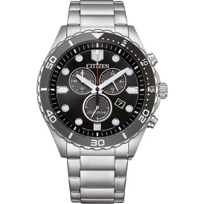 CITIZEN 星辰錶 Chronograph 運動型計時腕錶-43mm黑 AT2568-82E