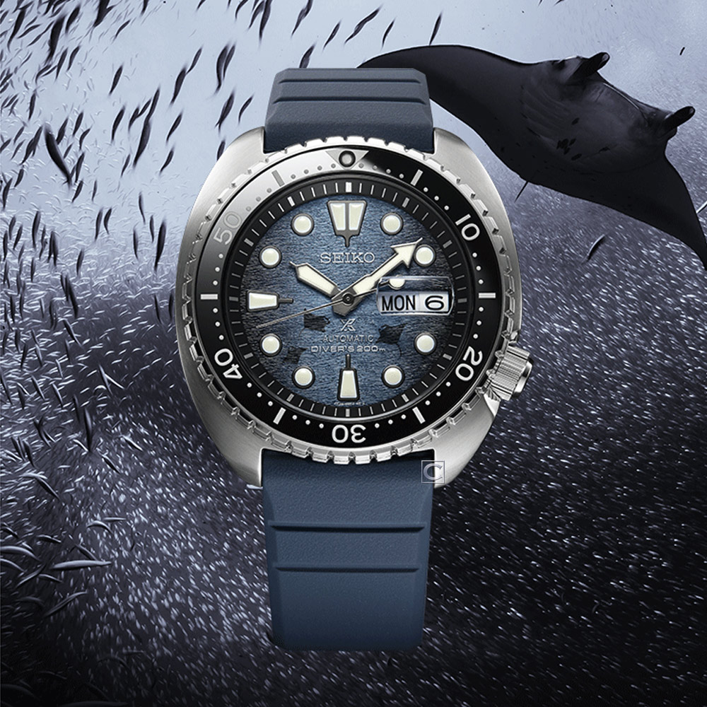 SEIKO 精工PROSPEX 魔鬼魚海龜王200米潛水機械錶(4R36-06Z0H
