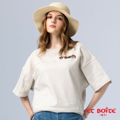 BLUE WAY ET BOiTE 箱子 –LIZ解構多剪接連袖短TEE(淺卡其)