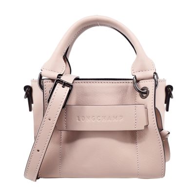 LONGCHAMP 3D系列小牛皮手提/斜背兩用包(迷你/花瓣粉)