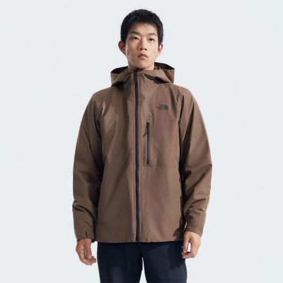 The North Face 官方旗艦 北面男款棕色DryVent防水透氣保暖連帽羽絨內裡三合一外套｜83SL1OI