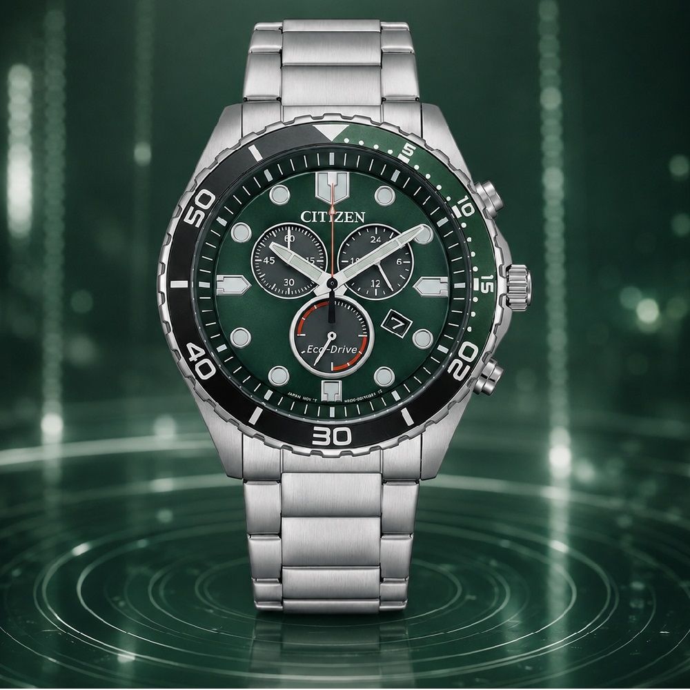 CITIZEN 星辰 光動能 三眼計時光動能腕錶 AT2561-81X 禮物