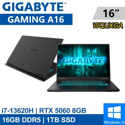 GIGABYTE技嘉 技嘉 GAMING A16 CVHI3TW894SH 16吋 黑(i7-13620H/16G/1TB SSD/RTX5060 8G/W11)