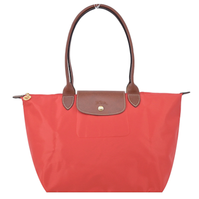 LONGCHAMP LE PLIAGE系列長把再生尼龍摺疊水餃包(大/番茄紅)